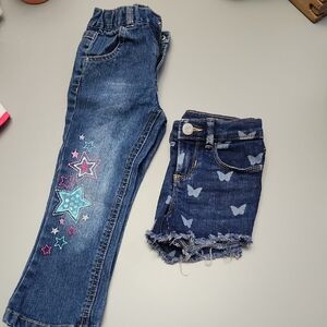 Old Navy Kids Jeans and Shorts with Star and Butterfly Designs